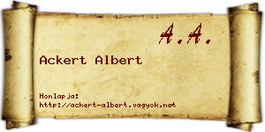 Ackert Albert névjegykártya