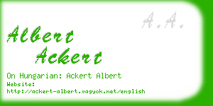 albert ackert business card